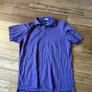 Peter Millar Blue Striped Polo Shirt summer comfort only worn couple times